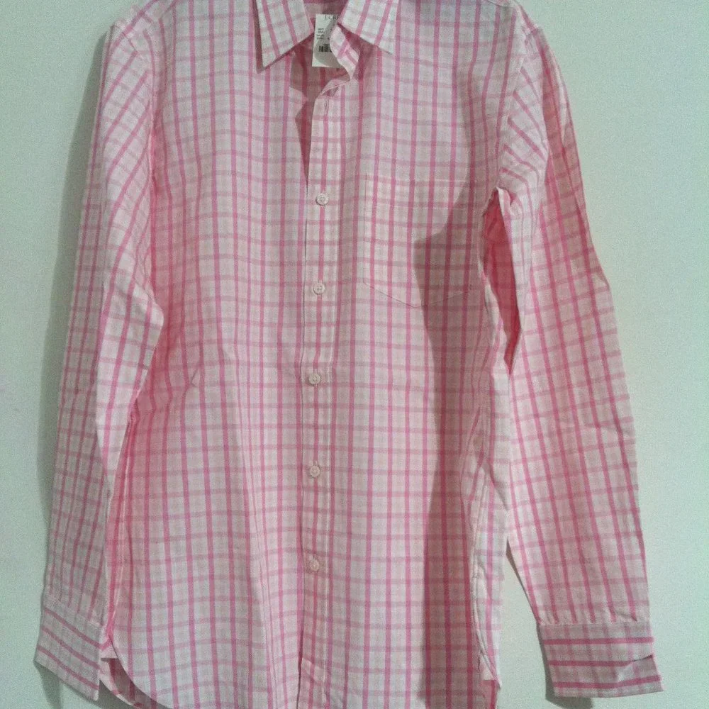 J.CREW MENS NEW PINK 100%COTTON DRESS SHIRT SIZE: M(15-15.5) - Picture 3 of 4